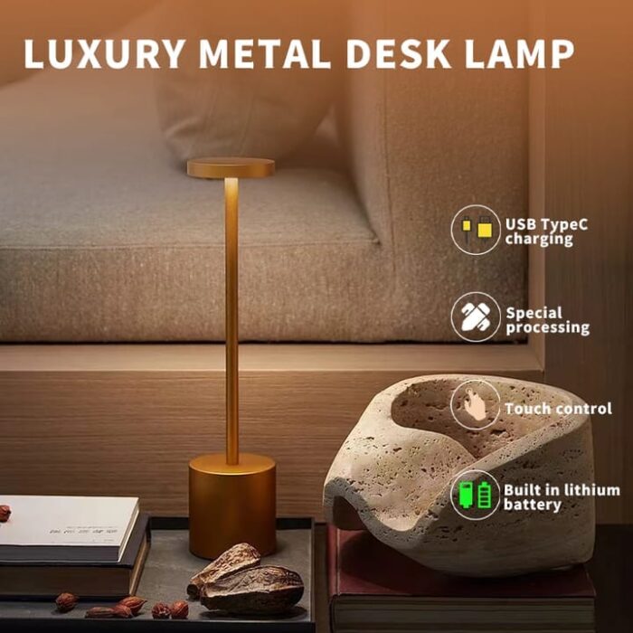 Atmosferik Lüks Dekoratif Şarjlı Masa Lambası