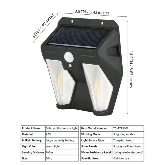 Güneş Enerjili Hareket Sensörlü Lamba
