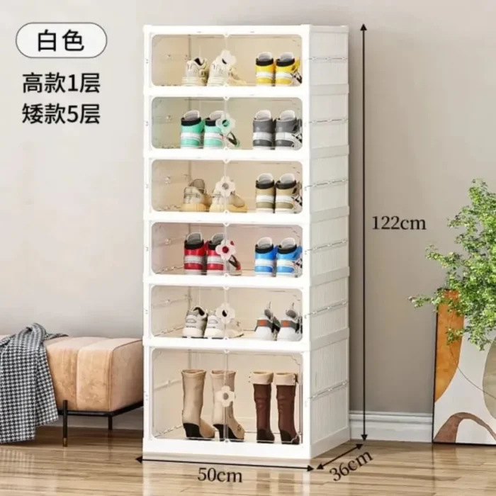 2'li 6 Katlı Katlanır Ayakkabılık Dolap - Görsel 2