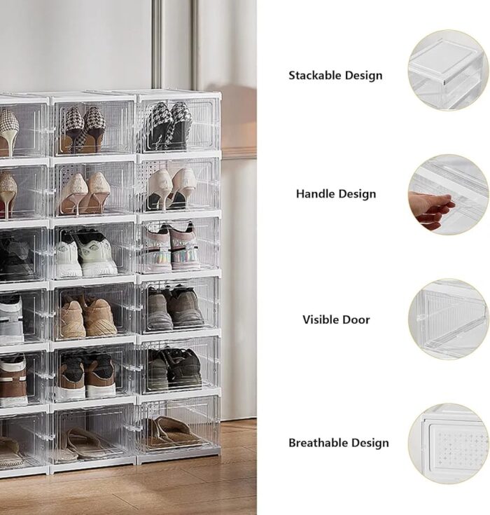 6 Katlı Şeffaf Katlanır Ayakkabılık Dolap - Görsel 3