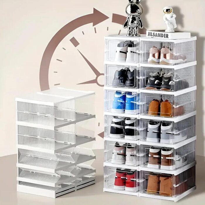 6 Katlı Şeffaf Katlanır Ayakkabılık Dolap - Görsel 10