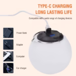 USB Şarjlı 3 Modlu Su Geçirmez Asılabilir LED Kamp ve Gece Lambası - Görsel 3