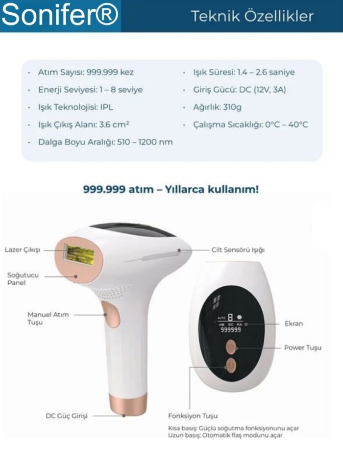 SONİFER SF-9708 IPL Buz Lazer Epilasyon