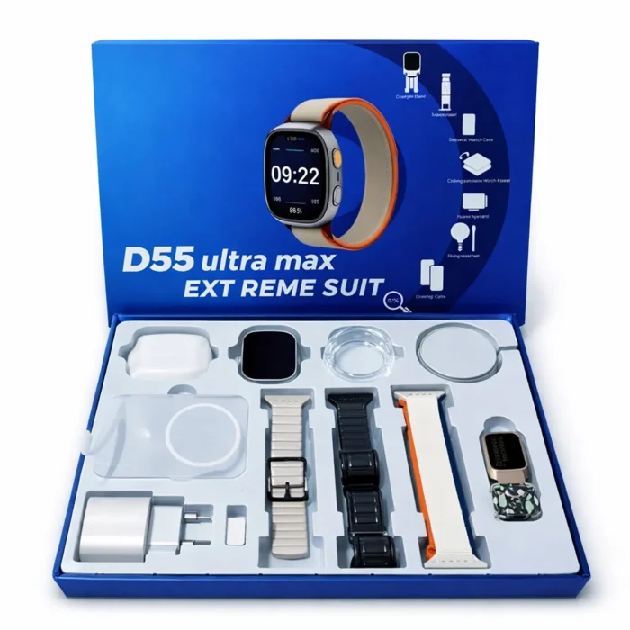 D55 Ultra Max Akıllı Saat - Çoklu Kordon, Kablosuz Şarj, Bluetooth - Görsel 2