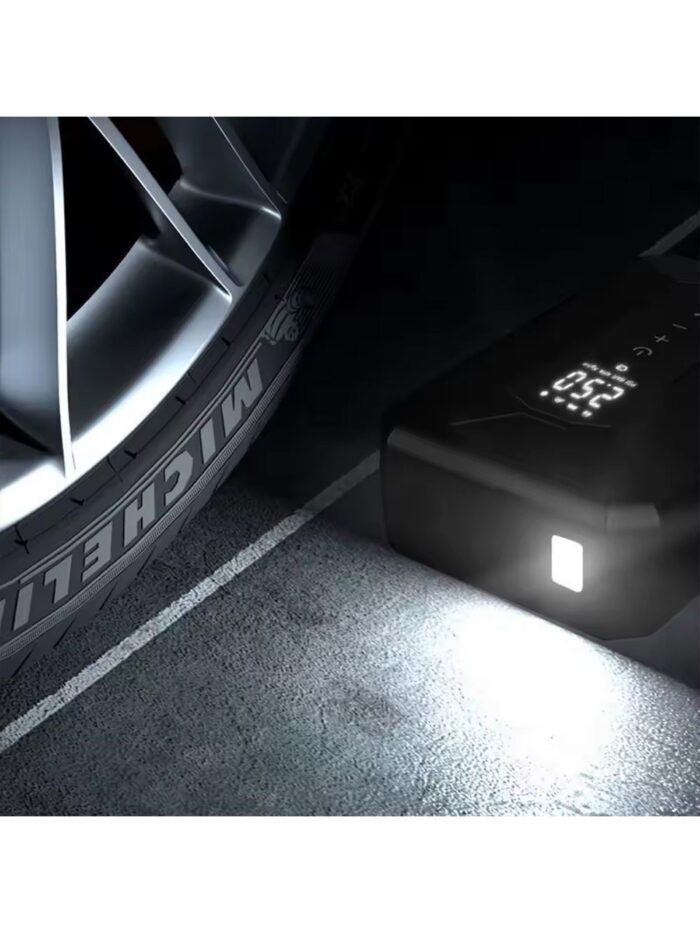 MDHL Şarjlı Dijital Lastik Şişirme Pompası Basınç Ayarlı LED Işıklı Taşınabilir Hava Kompresörü - Görsel 3