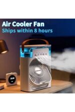 Taşınabilir Buzlu Buharlı Mini Klima Vantilatör LED Işıklı Masaüstü Hava Soğutucu - Görsel 2
