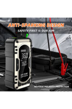 Taşınabilir Akü Takviye Cihazı 4’ü 1 Arada Lastik Şişirme Kompresörü Powerbank ve LED Işıklı Araç Acil Seti - Görsel 4