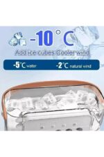 Taşınabilir Buzlu Buharlı Mini Klima Vantilatör LED Işıklı Masaüstü Hava Soğutucu - Görsel 7