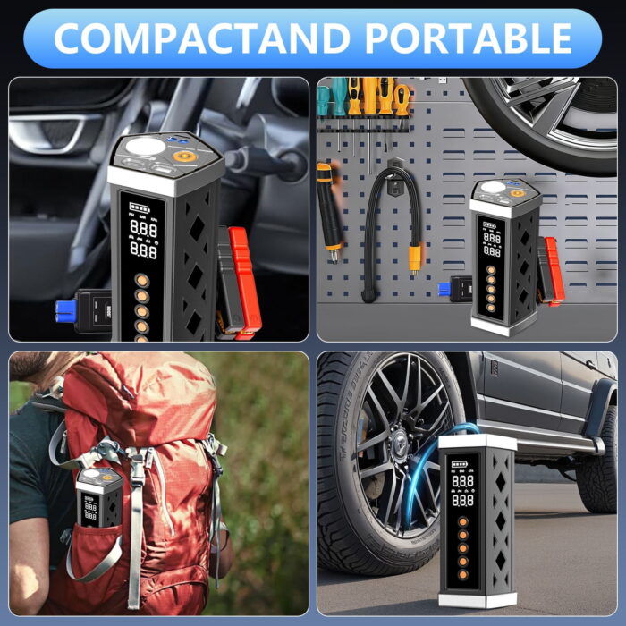 MDHL DDQ-1022 Akü Takviye Kompresör Powerbank Seti - Görsel 4