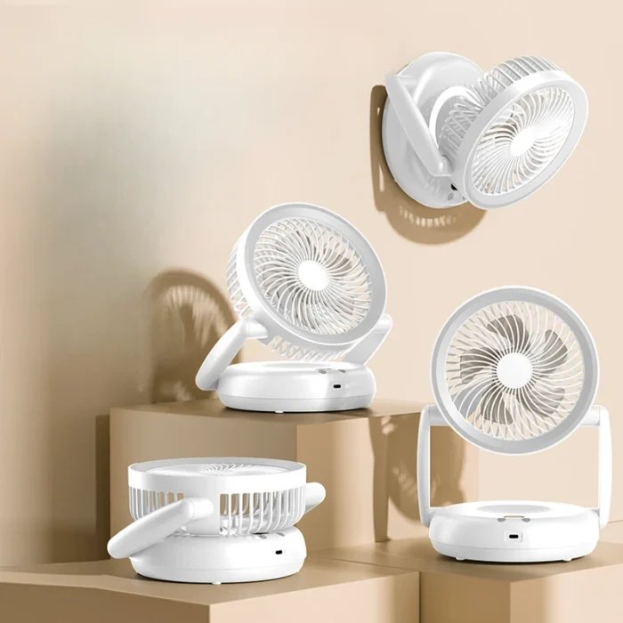 Masa ve Duvar Tipi Vantilatör USB Şarjlı Katlanabilir 5 Kademeli Fan - Görsel 5