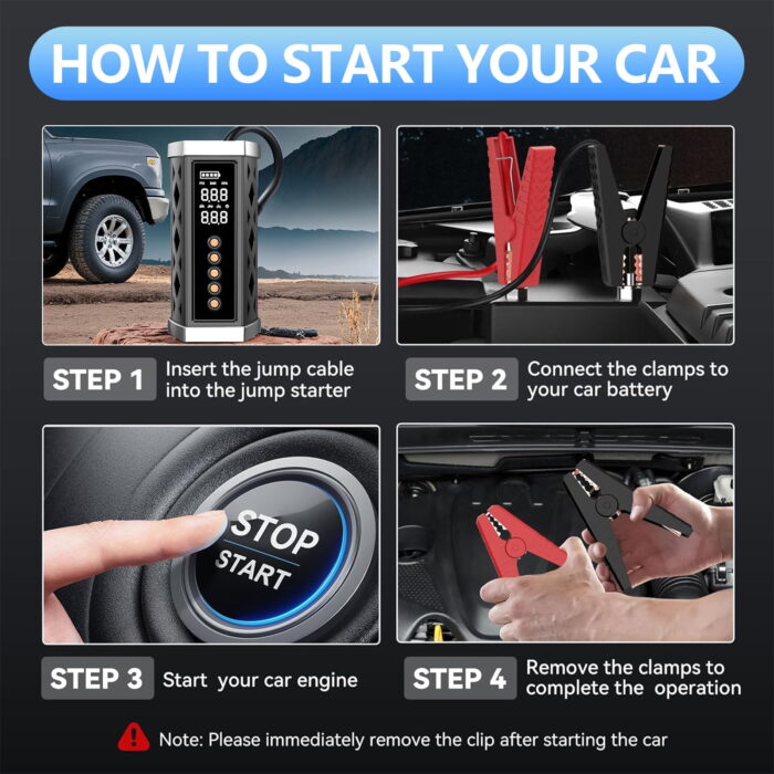 MDHL DDQ-1022 Akü Takviye Kompresör Powerbank Seti - Görsel 5