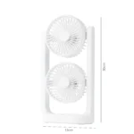 Çift Başlıklı Masa ve Duvar Tipi USB Vantilatör Sessiz Taşınabilir Fan - Görsel 2