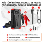 MDHL Akü Takviye Kompresörlü Powerbank Araç Acil Seti - Görsel 3