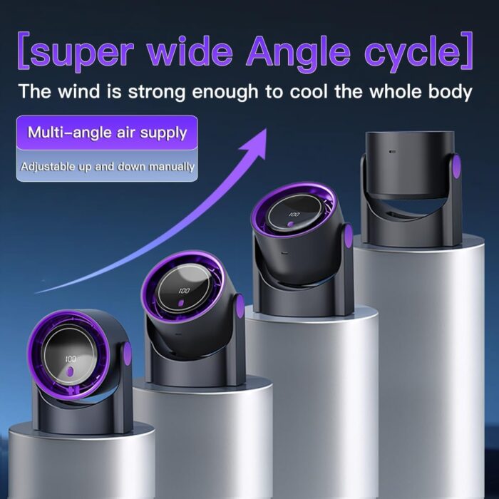 Akıllı Turbo Masa ve Duvar Tipi Vantilatör LED Ekranlı Ayarlanabilir Hız Fanı - Görsel 6