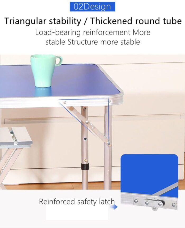 Katlanabilir Kamp Masası Ayarlanabilir Yükseklik Alüminyum Masa - Görsel 3