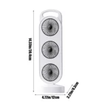 3 Fanlı Masaüstü Vantilatör Taşınabilir Kule Tipi USB Fan 3 Kademeli - Görsel 2
