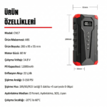 MDHL Akü Takviye Kompresörlü Powerbank Araç Acil Seti - Görsel 5