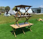 Katlanabilir Kamp ve Piknik Masası Ahşap Görünümlü Taşınabilir Masa - Görsel 2