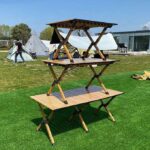 Katlanabilir Kamp ve Piknik Masası Ahşap Görünümlü Taşınabilir Masa