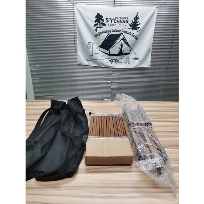 Katlanabilir Kamp ve Piknik Masası Ahşap Görünümlü Taşınabilir Masa - Görsel 3