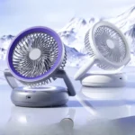 Masa ve Duvar Tipi Vantilatör USB Şarjlı Katlanabilir 5 Kademeli Fan