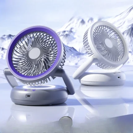 Masa ve Duvar Tipi Vantilatör USB Şarjlı Katlanabilir 5 Kademeli Fan