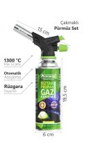 Orcamp Çakmaklı Pürmüz Set 1300°C Kamp Torch Başlık + Gaz Kartuşu - Görsel 2