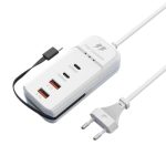 66W USB Şarj İstasyonu 4 Port Hızlı Şarj Cihazı Type-C Kablolu