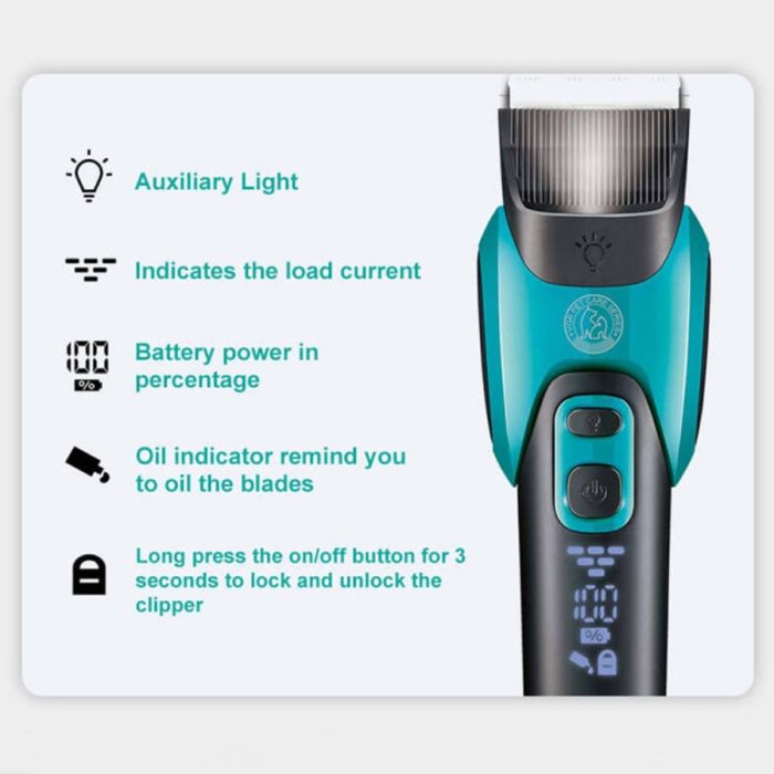 VGR V-208 Evcil Hayvan Tıraş Makinesi Şarjlı Kablosuz Kedi Köpek Traş Makinesi (Mavi) - Görsel 4