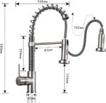 Siyah Tek Kollu Mutfak Bataryası 360° Döner Evye Musluğu Modern Tek Delik Lavabo Bataryası - Görsel 6