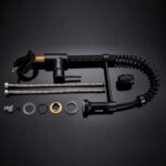 Siyah Tek Kollu Mutfak Bataryası 360° Döner Evye Musluğu Modern Tek Delik Lavabo Bataryası - Görsel 4