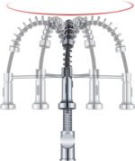 Siyah Tek Kollu Mutfak Bataryası 360° Döner Evye Musluğu Modern Tek Delik Lavabo Bataryası - Görsel 7