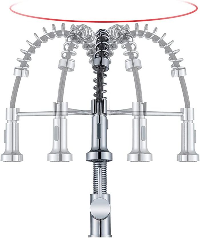 Siyah Tek Kollu Mutfak Bataryası 360° Döner Evye Musluğu Modern Tek Delik Lavabo Bataryası - Görsel 7