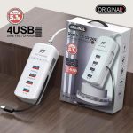 66W USB Şarj İstasyonu 4 Port Hızlı Şarj Cihazı Type-C Kablolu - Görsel 5