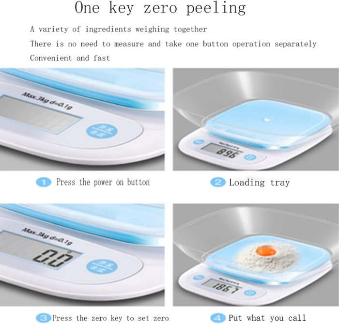 Dijital Mutfak Tartısı 5 Kg Hassas Ölçüm Kaplı Mutfak Terazisi Dokunmatik Gıda Tartısı - Görsel 3