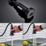 Siyah Tek Kollu Mutfak Bataryası 360° Döner Evye Musluğu Modern Tek Delik Lavabo Bataryası - Görsel 2