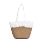 Hasır Kadın Plaj Çantası Elit Tasarım Büyük Boy Yazlık Omuz Çantası - Görsel 2