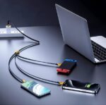 3’ü 1 Arada Şarj Kablosu 240W Type-C Lightning Micro USB Hızlı Şarj 1.2m - Görsel 3