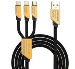 3’ü 1 Arada Şarj Kablosu 240W Type-C Lightning Micro USB Hızlı Şarj 1.2m
