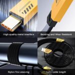 3’ü 1 Arada Şarj Kablosu 240W Type-C Lightning Micro USB Hızlı Şarj 1.2m - Görsel 4