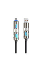2’si 1 Arada 240W Hızlı Şarj Kablosu Type-C Lightning 1 Metre (Mavi) - Görsel 2