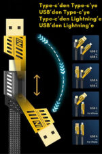 2’si 1 Arada Type-C ve Lightning Hızlı Şarj Kablosu 65W Data Kablo - Görsel 2