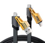 2’si 1 arada type-c ve lightning hızlı şarj kablosu