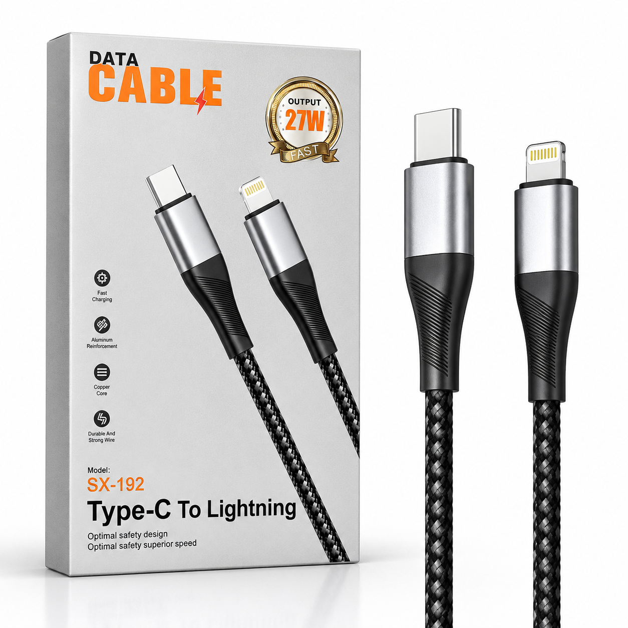 Type-C Girişli Lightning Hızlı Şarj Kablosu Type-C Girişli Lightning Hızlı Şarj Kablosu
