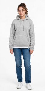 İki İplik İçi Şardonlu Kapşonlu Sweatshirt - Görsel 2